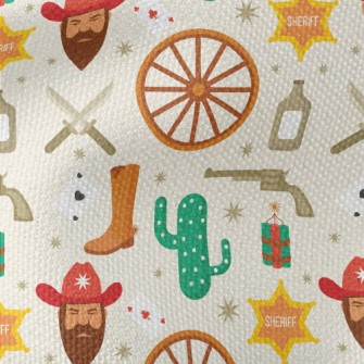 Western Cowboy Character Waterproof Canvas