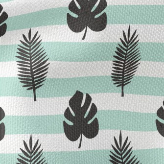 Large Striped Leaves Waterproof Canvas