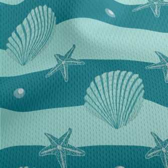 Starfish Pearl Shell Athletic Mesh Flat Back