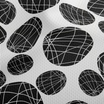 Staggered Lines And Dots Athletic Mesh Flat Back