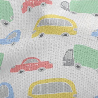 Colorful Cars And Trucks Athletic Mesh Flat Back