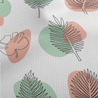 Color Block Tropical Plants Athletic Mesh Flat Back