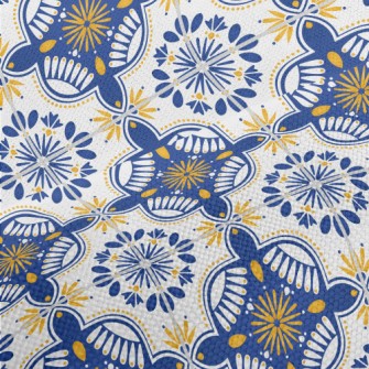 European Tiles With Flowers An Performance Linen