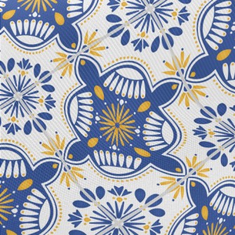 European Tiles With Flowers An Twill