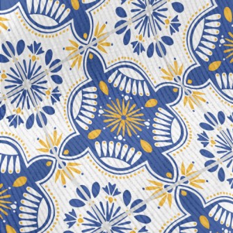 European Tiles With Flowers An Standard Corduroy