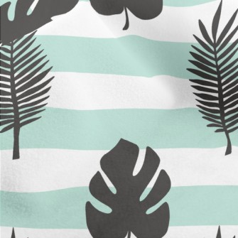 Large Striped Leaves Micro Fleece