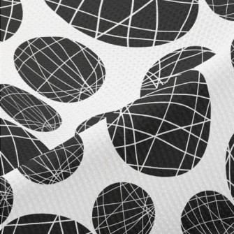 Staggered Lines And Dots Piqué