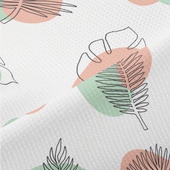 Color Block Tropical Plants Piqué