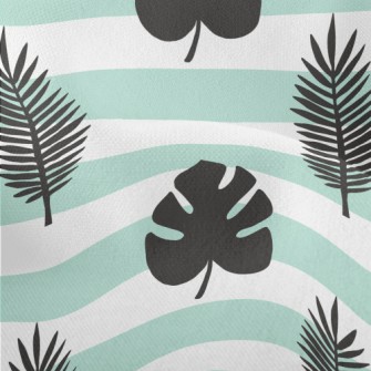 Large Striped Leaves Lightweight Performance Linen