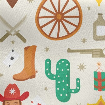 Western Cowboy Character Jersey Backed Fleece
