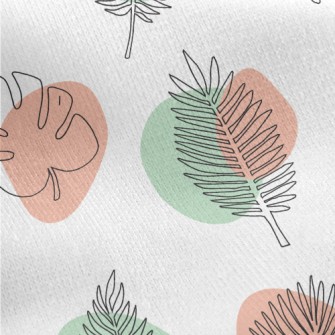 Color Block Tropical Plants Jersey Backed Fleece