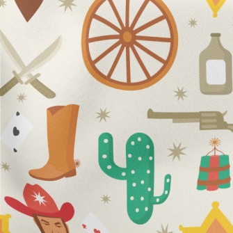 Western Cowboy Character Lightweight Cotton Poplin