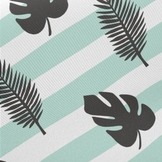 Large Striped Leaves Midweight Cotton Poplin