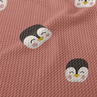 Cute Smiling Penguin Birdseye Piqué