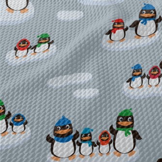 Keep Warm Penguin Family Birdseye Piqué