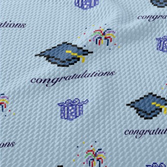 Pixel Style Graduation Cap Birdseye Piqué