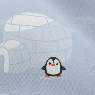 Igloo And Cute Penguins Chiffon