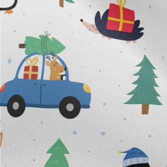 Celebrating Christmas Animals Chiffon