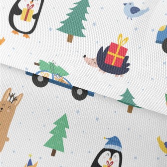 Celebrating Christmas Animals Waterproof Oxford