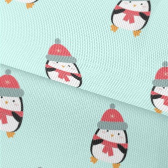 Cartoon Penguin In Winter Clot Waterproof Oxford