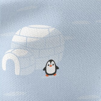 Igloo And Cute Penguins Waterproof Canvas