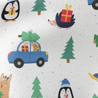 Celebrating Christmas Animals Waterproof Canvas