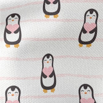 Cute Penguin Holding Heart Waterproof Canvas