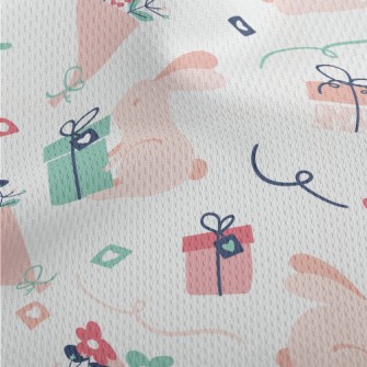 Cute Gift Rabbit Athletic Mesh Flat Back