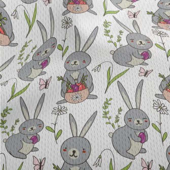 Cute Bunny Hiding Eggs Athletic Mesh Flat Back