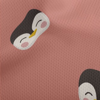 Cute Smiling Penguin Athletic Mesh Flat Back