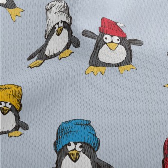 Funny Hand Drawn Penguin Athletic Mesh Flat Back