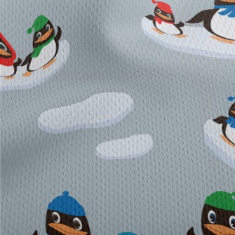 Keep Warm Penguin Family Athletic Mesh Flat Back