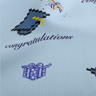 Pixel Style Graduation Cap Athletic Mesh Flat Back