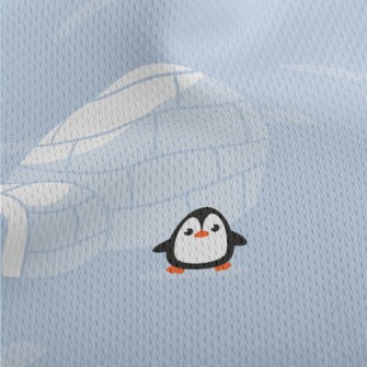Igloo And Cute Penguins Athletic Mesh Flat Back