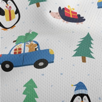 Celebrating Christmas Animals Athletic Mesh Flat Back