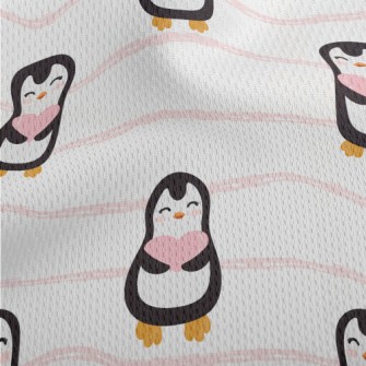 Cute Penguin Holding Heart Athletic Mesh Flat Back