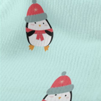 Cartoon Penguin In Winter Clot Terry