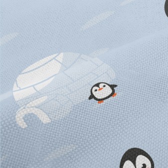 Igloo And Cute Penguins Performance Linen