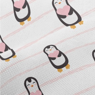 Cute Penguin Holding Heart Performance Linen