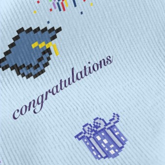 Pixel Style Graduation Cap Standard Corduroy