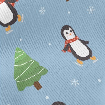 Penguins Skating In The Snow Standard Corduroy