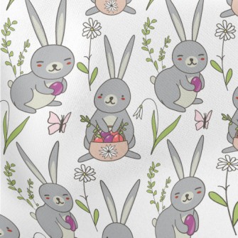 Cute Bunny Hiding Eggs Stretch Ponte
