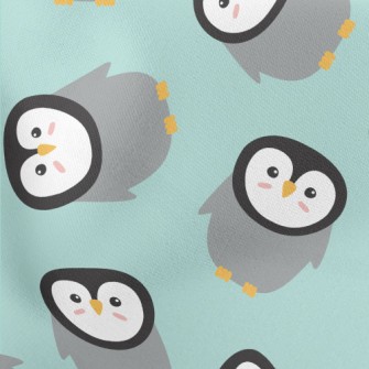 Cartoon Penguin Pattern Stretch Ponte