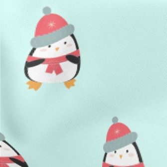 Cartoon Penguin In Winter Clot Stretch Ponte