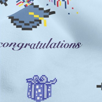 Pixel Style Graduation Cap Micro Fleece