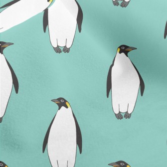 Hand Drawn Emperor Penguin Micro Fleece