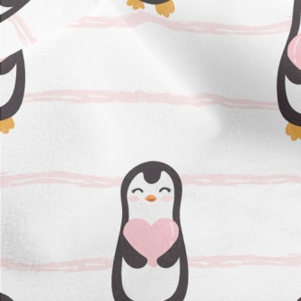 Cute Penguin Holding Heart Micro Fleece