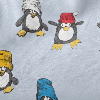 Funny Hand Drawn Penguin Minky