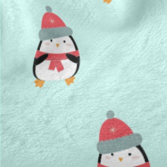 Cartoon Penguin In Winter Clot Minky