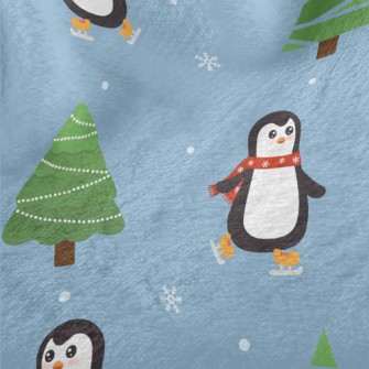 Penguins Skating In The Snow Minky